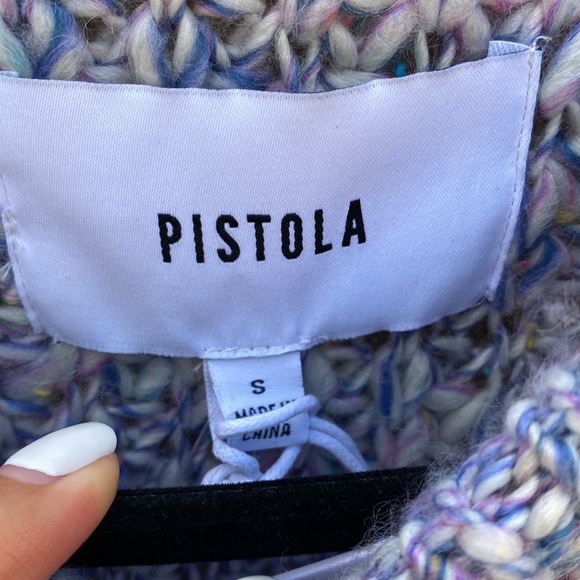 NWT Pistola 🔥 Confetti Crop Sweater Sz S Large Knit Style - Picture 6 of 10